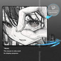 Red Eye Girl Art Black & White Line Gaming Mouse Pad Speed E-Sports Waterproof Kawaii 45x40 PC Gamer Accessories Office DeskMat