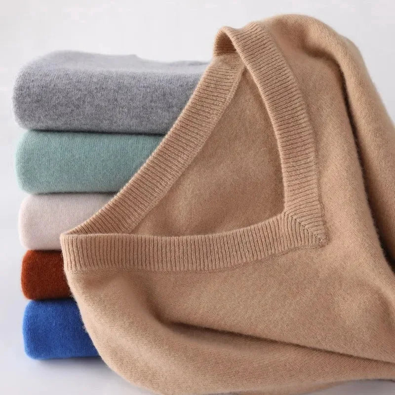 Hot Sale Cashmere Men's Sweater O-Neck Knitted Jumpers Long Sleeve Male Pullover  Soft Warm Woolen Fashion Clothing Big Size