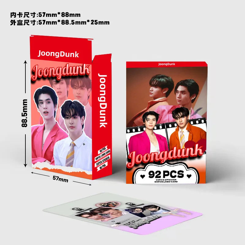 92Pcs/Set Thailand Stars JoongDunk Laser Lomo Card Joong&Dunk Characters Small Cards Photocard With Stickers Fans Support Card