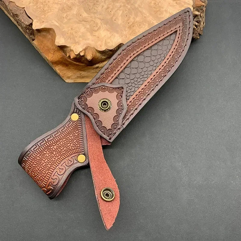 High-Quality Newest Leather Blade Carrier with Storage Pocket Compatible with Various EDC Knives (Knife Not Included)