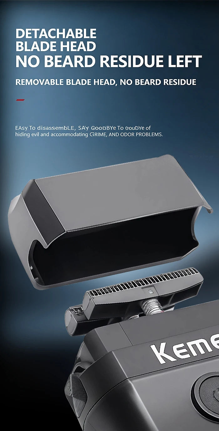Kemei KM-T420 Electric Beard Shaver LED Digital Display Screen Reciprocating Shaver Electric Men's Shaver