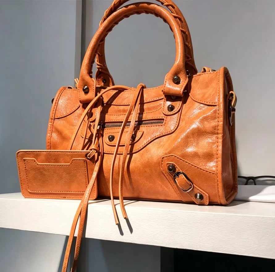 New Handbags European 2026 Tendency Fashion Motorcycle Women Bag Textured Niche Design Stylish Shoulder Crossbody Bag for Women
