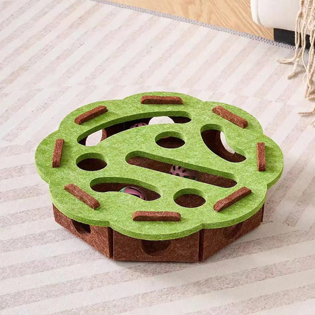 Cat Enrichment Toys Interactive Cat Toy Puzzle Games Felt Pet Supplies with Bell Kitten Accessories Maze Game for Enrichment