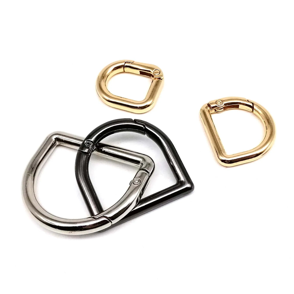 HZYUEGOU D Shape Type Spring Ring Openable Leather Bag Handbag Strap Buckle Connect Keyring Dog Chain Snap Clasp Clip Carabiner