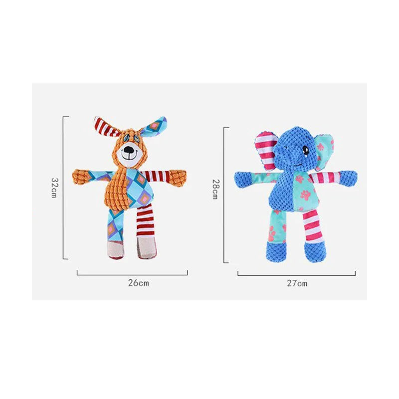 Pet Plush Toy Cute Animals Bite Resistant Interactive Squeaky Dog Chewing Toy Pet Dog Teeth Cleaning Chew Toy Pet Supplies