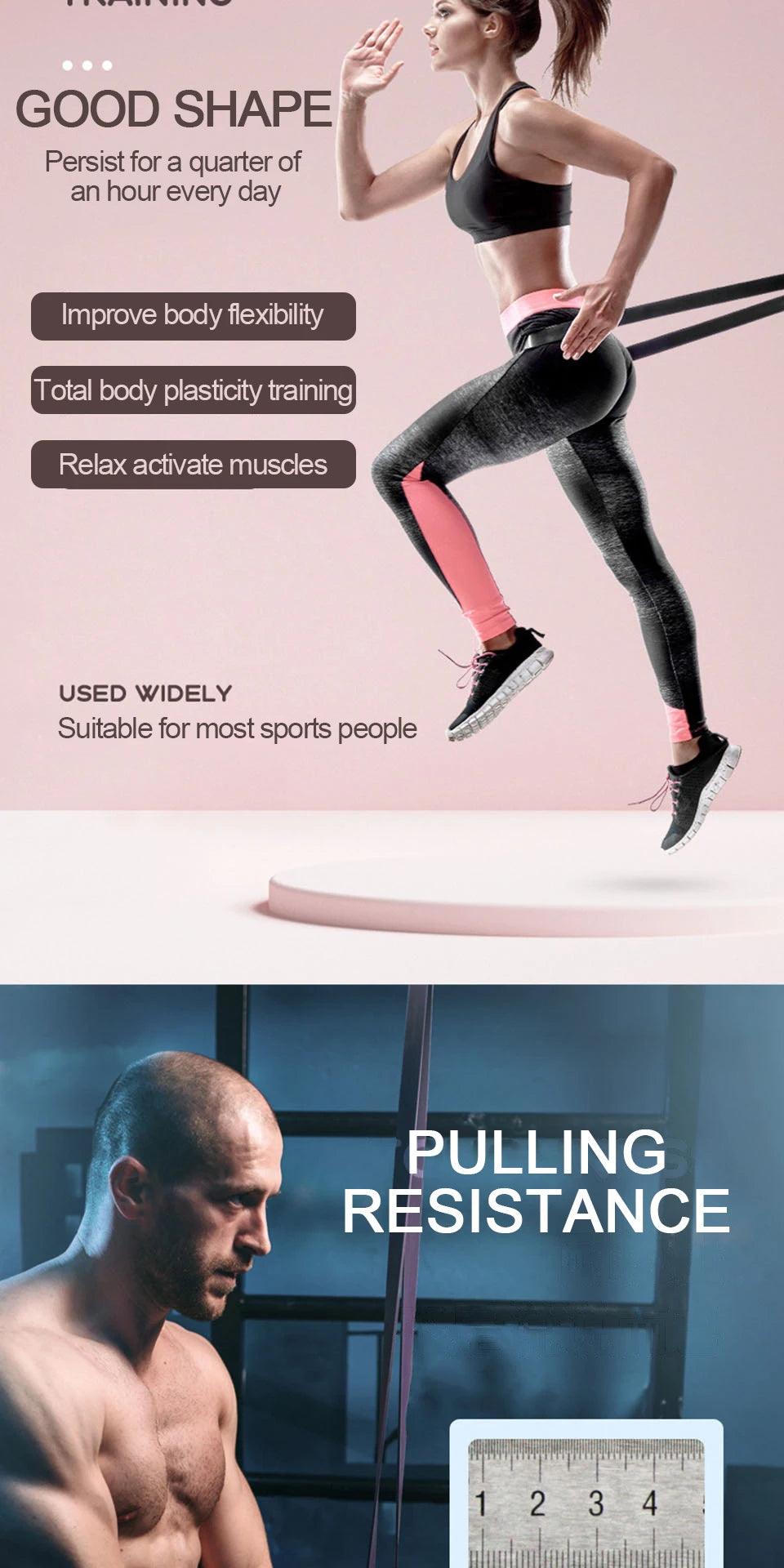AOLIKES 1PCS Pull Up Assistance Bands -Resistance Heavy Duty Workout Exercise Stretch Fitness Bands Assist for Body,Stretching