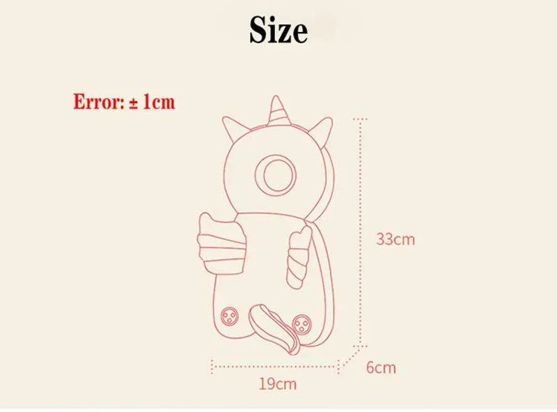 Baby Head Fall Protection Pad Cushion Cartoon Soft Security Pillows Backpack Newborn Headrest Security Pillows Backpack Toddler