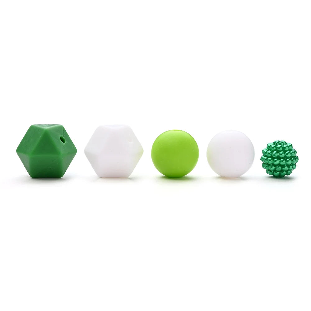7Pcs Silicone Bead Set Soft Non Toxic Biteable Silicone Beads for Handmade Pacifier Chain Teeth Grinding Jewelry
