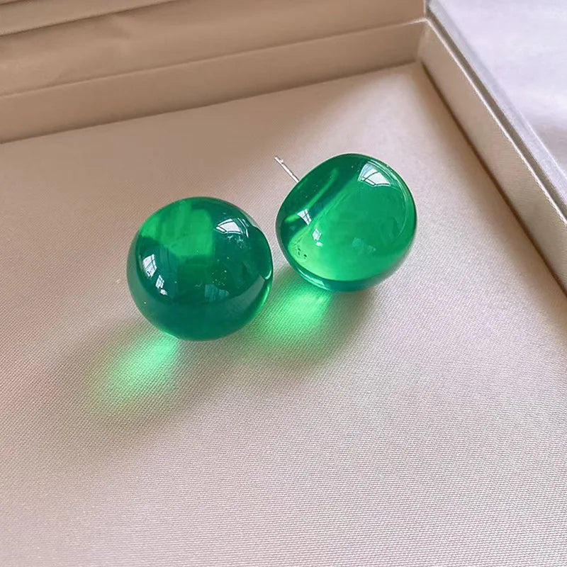 Green Water Droplet Bead Earrings Women Simple Glass Bead Tassel Vintage Unique Classical Earrings Women Jewelry Gifts