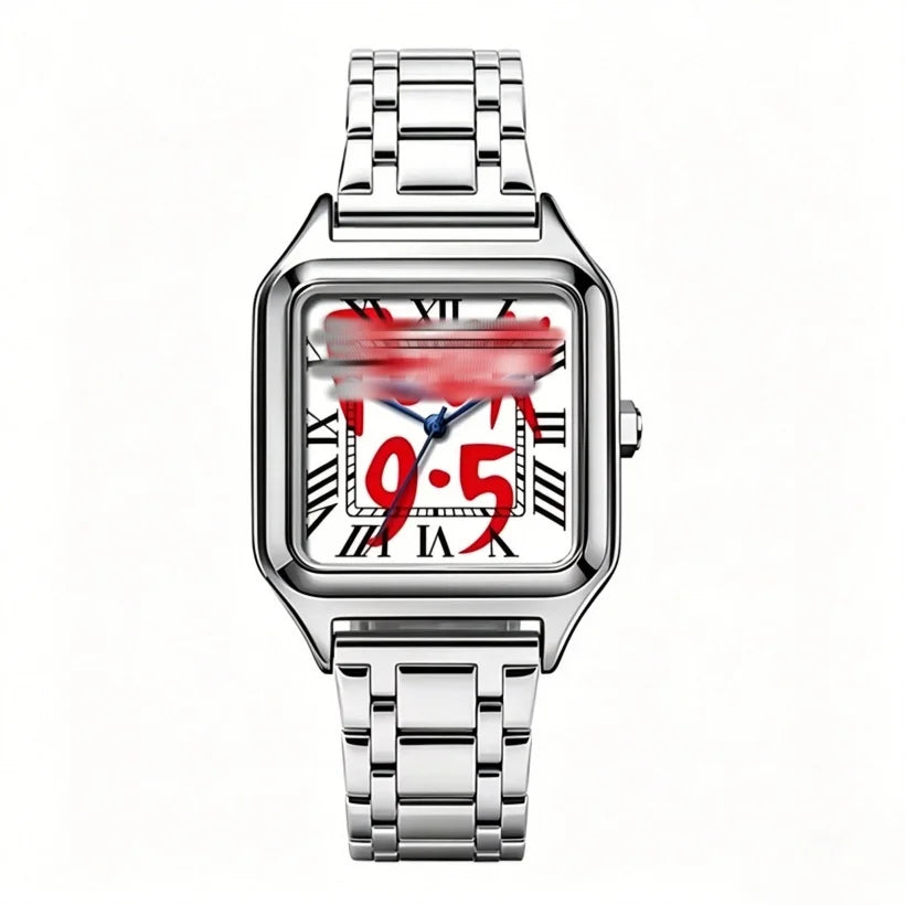 2026 New Creative "Time Is Money" Men's Watch Square Luxury Quartz Watch Graffiti Dial Streetwear Relogio Masculino Hip Hop