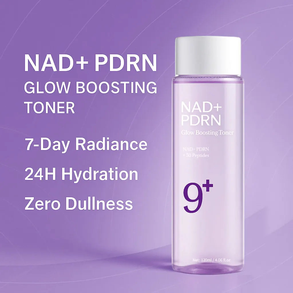 NAD+PDRN Glow Boosting Toner, Firming, Hydrating, Elasticity, Fade Fine Lines, Skincare Moisturizing Essence for Dry Skin, 120ML