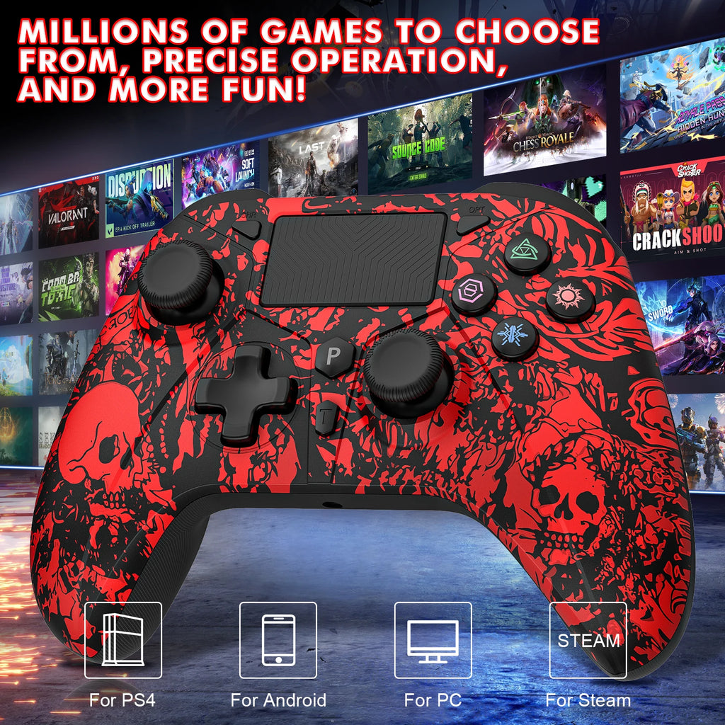 For PS4 Wireless Controller for PlayStation 4/3 Joystick Console for PS4/3 PC Android Support Bluetooth Six-Axis Dual Vibration