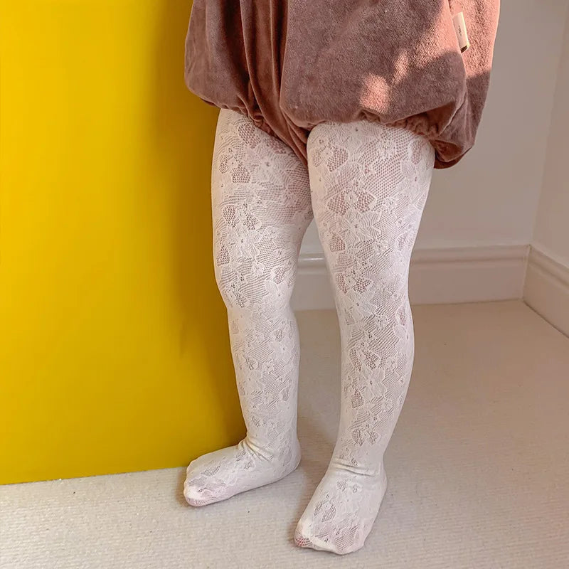 Girls Tights Princess Fishnet Cotton Baby Girl's One-Piece Pantyhose Baby Spring Summer New Style Trousers Lace Stocking