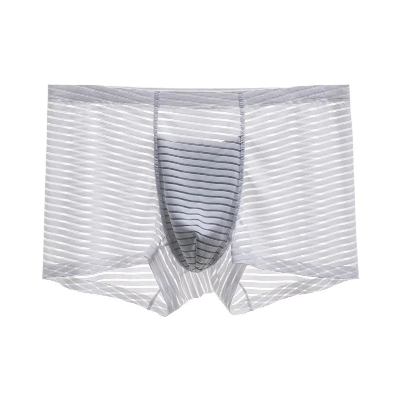 Mesh Men Boxers Sexy Seamless Breathable Underwears Thin Summer Boxershorts Solid Plus Size Hombre Boxer Homme Briefs Underpants