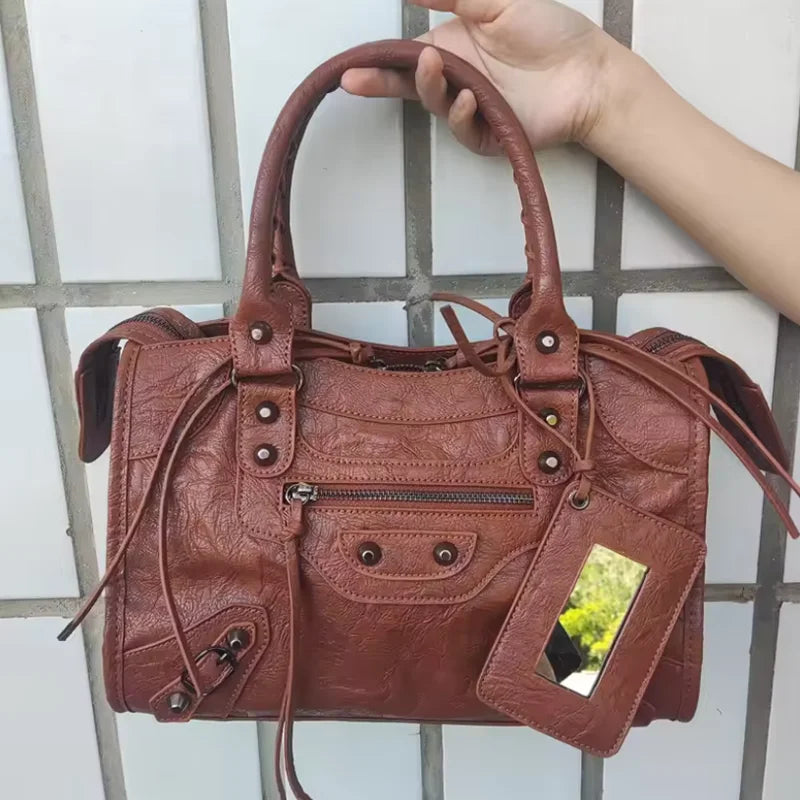 New Handbags European 2026 Tendency Fashion Motorcycle Women Bag Textured Niche Design Stylish Shoulder Crossbody Bag for Women