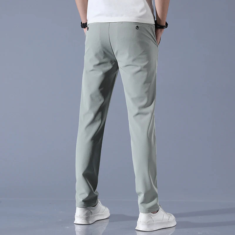 2025 Spring Summer Ultra-thin Men's Stretch Slim Straight Casual Pants High Quality Fashion Breathable Golf Sports Trousers
