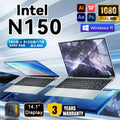 Intel N150 14.1" Gaming Laptop Windows 11 16GB RAM 1/2TB M.2 SSD Laptops 4K HD Desktop Office School Study Notebook Computer PC