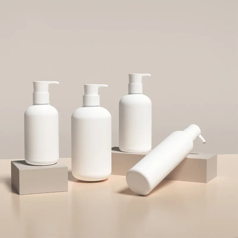 10/25pcs 200-500ml Empty White Plastic Lotion Bottle Body Wash /Shampoo /Liquid Soap Bottle Pump Bottle Container For Toiletries