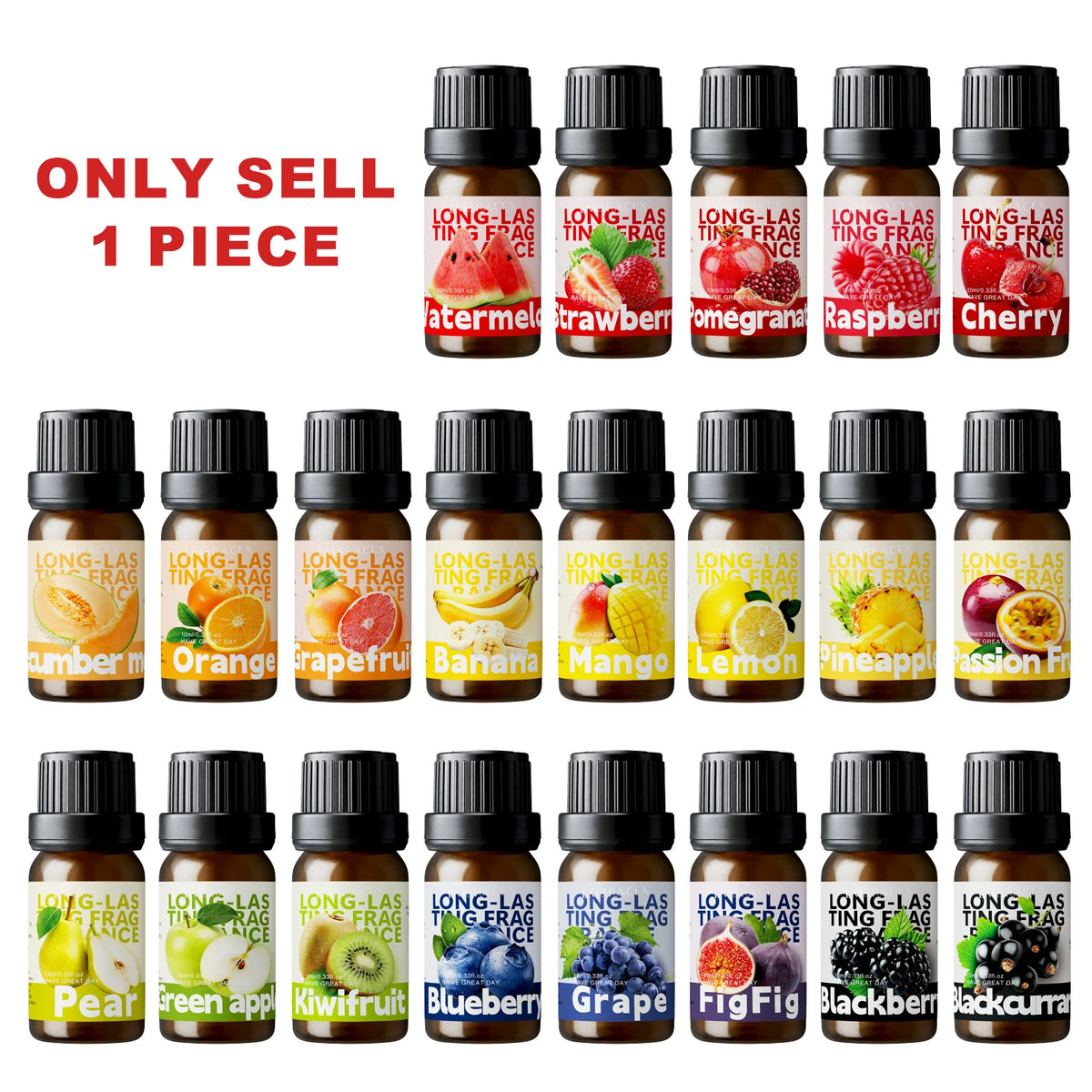 25Type Fruit Fragrance Oils Fruity Fragrance Oil For Diffuser Candles Making -Strawberry Lemon Peach Banana Mango