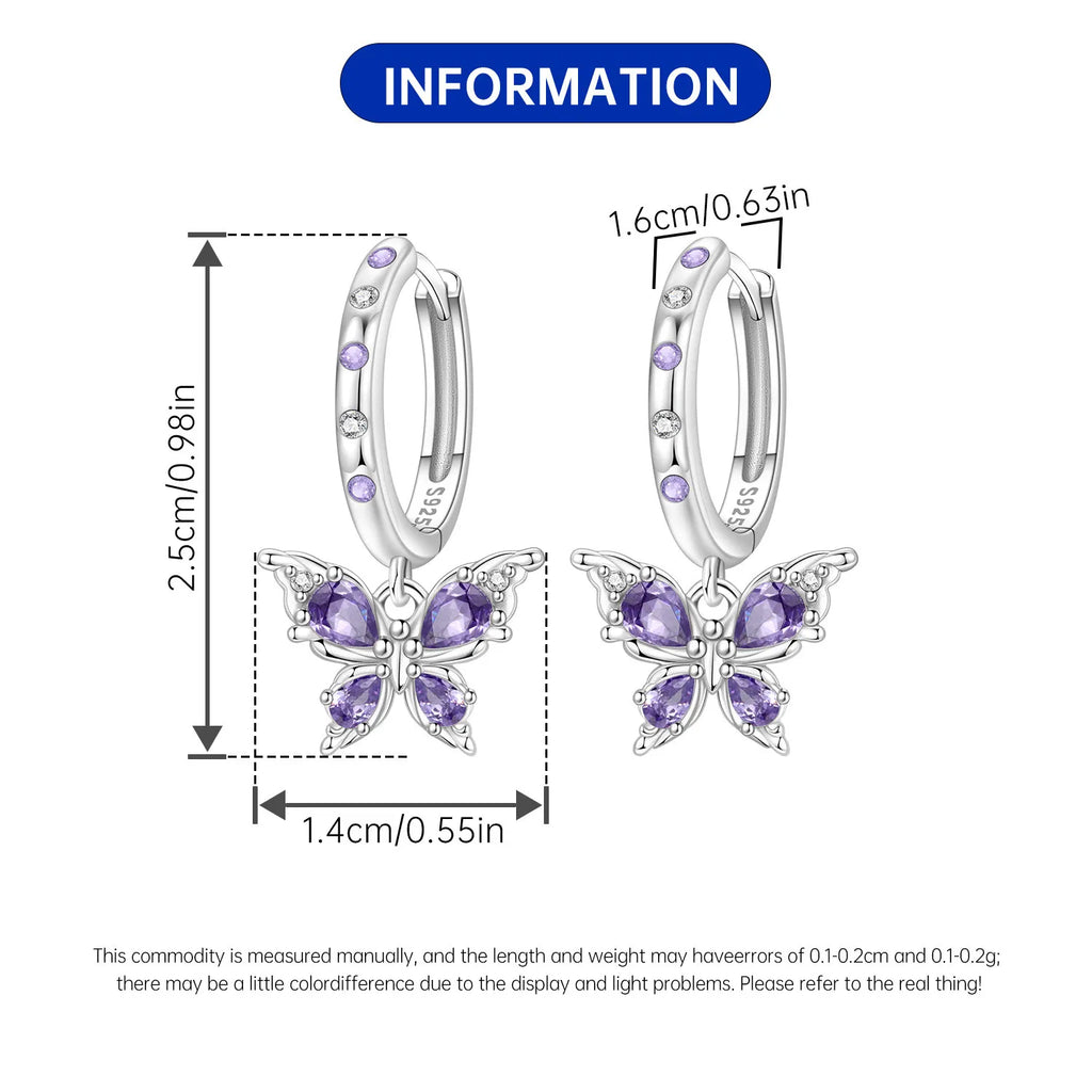 Orstarry 925 Sterling Silver 18k Golden Butterfly Insect Drop Earrings Women Earrings Birthday Party Jewelry Fine Original Gifts