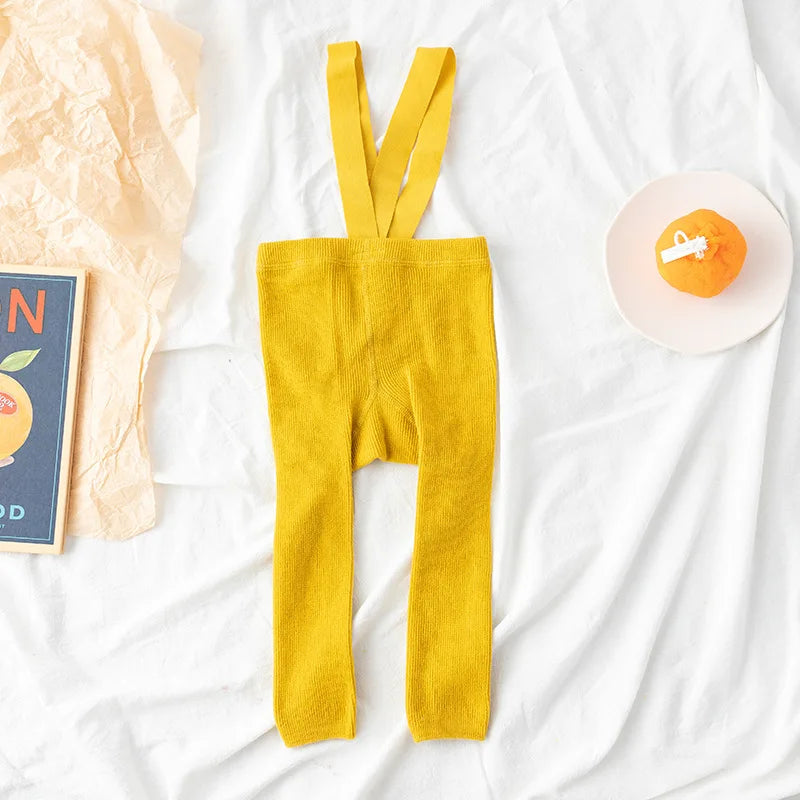 Infant Baby Girl Boy Suspender Leggings High Waist High Elasticity Solid Simple Style Spring Clothing Accessories Stockings 1-2Y