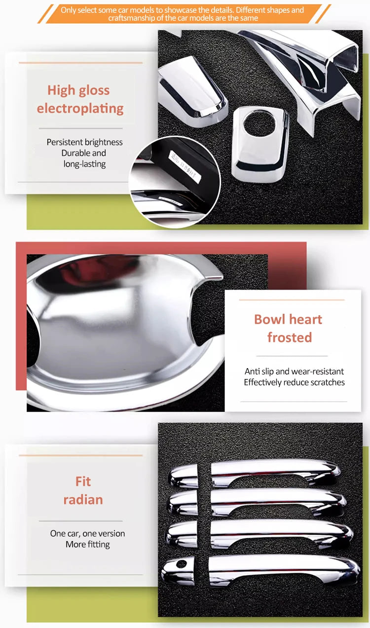 Car Door Handle Covers For Renault Megane II MK2 2003~2007 2008 Imitation Carbon Fiber Or Chrome Door Auto Stickers Accessories