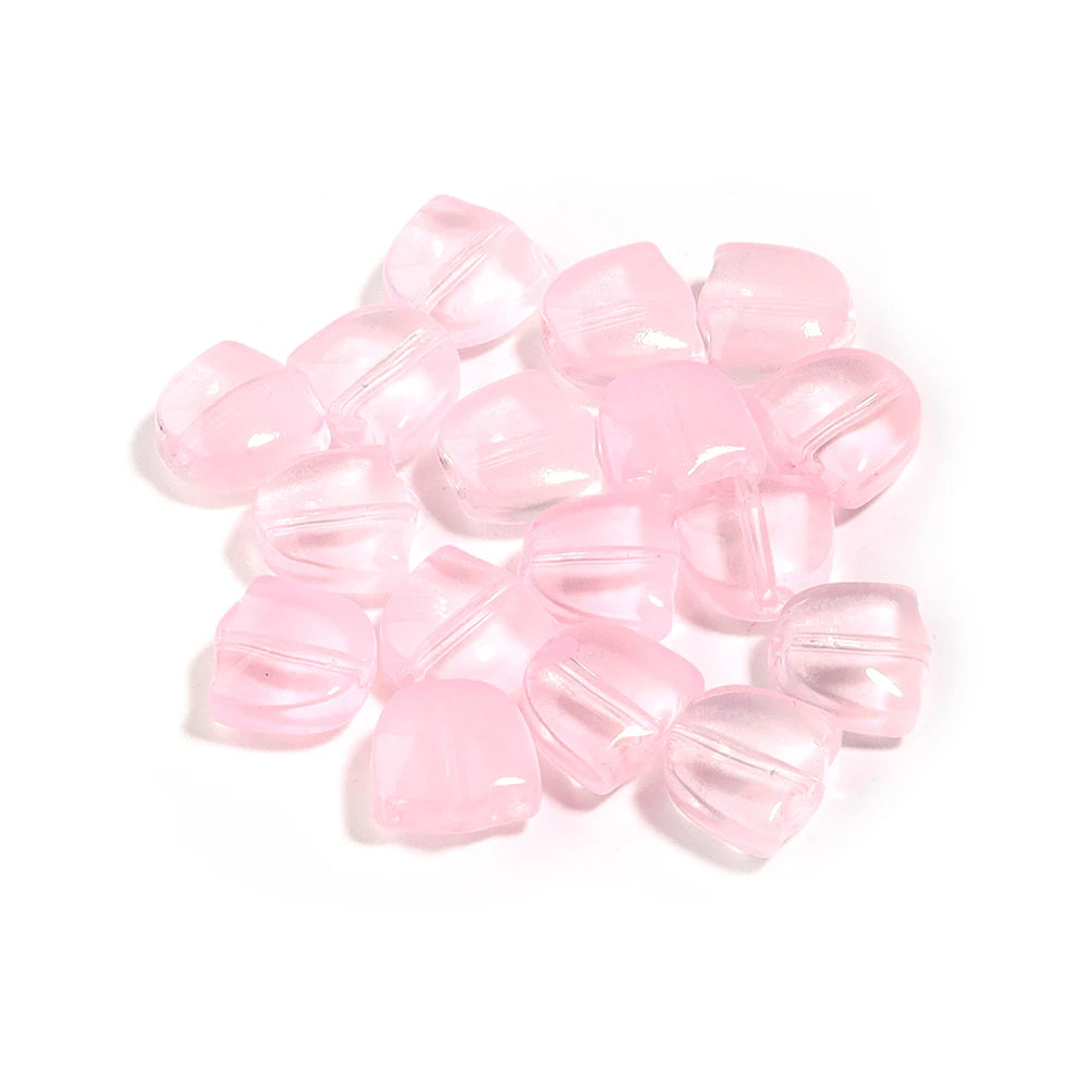 50pcs Tulip Flower Lampwork Gradient Color Glass Beads Charm for Earring Bracelet Necklace DIY Jewelry Craft Making Accessories