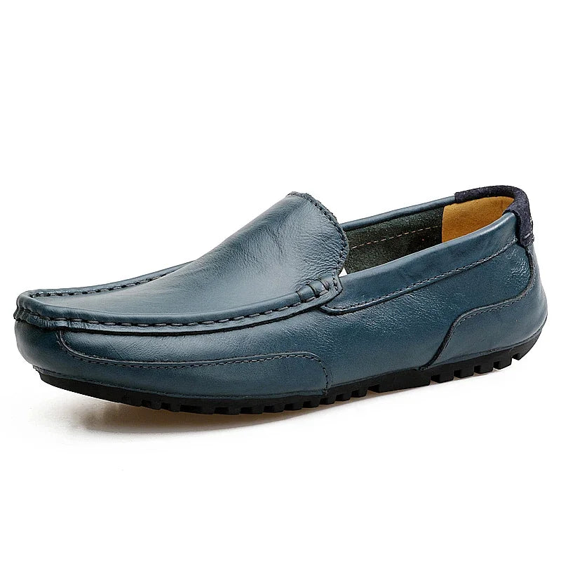 2026 Summer Men Casual Shoes Luxury Brand Genuine Leather Mens Loafers Moccasins Hollow Out Breathable Slip on Driving Shoes