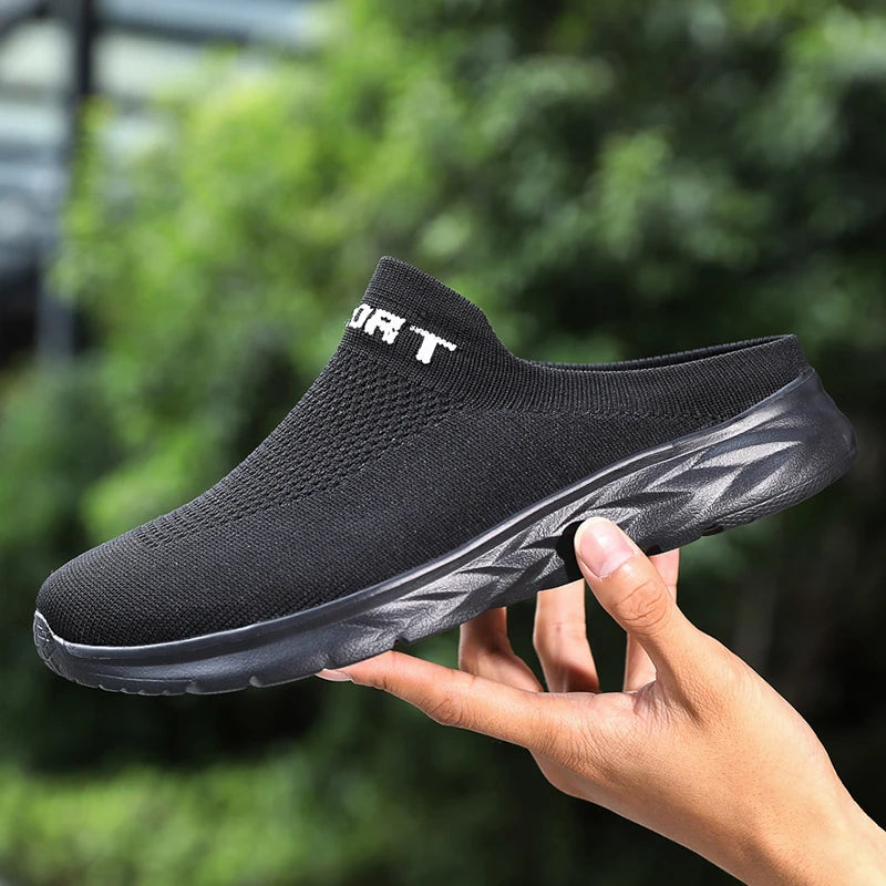 Lightweight Men's Half Slippers Breathable Men Slippers Fashion Casual Shoes Anti-slip Male Flat Slip on Flats Outdoor Big Size