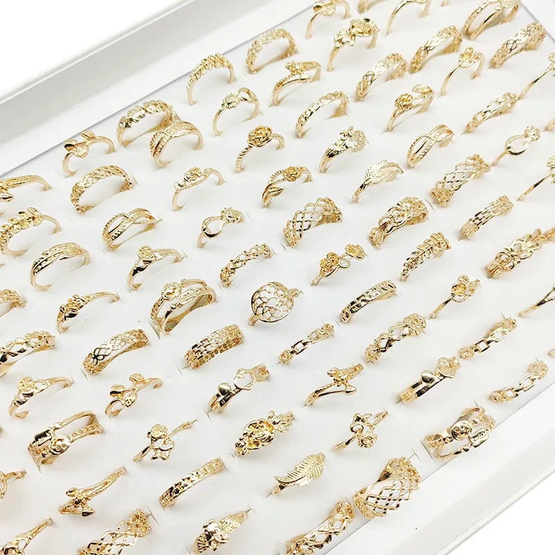 30pcs/Lot Factory Wholesale Dropshipping Antique Design Finger Rings Set Mix Style Women All Match Gift Party Bar Decorate Girl