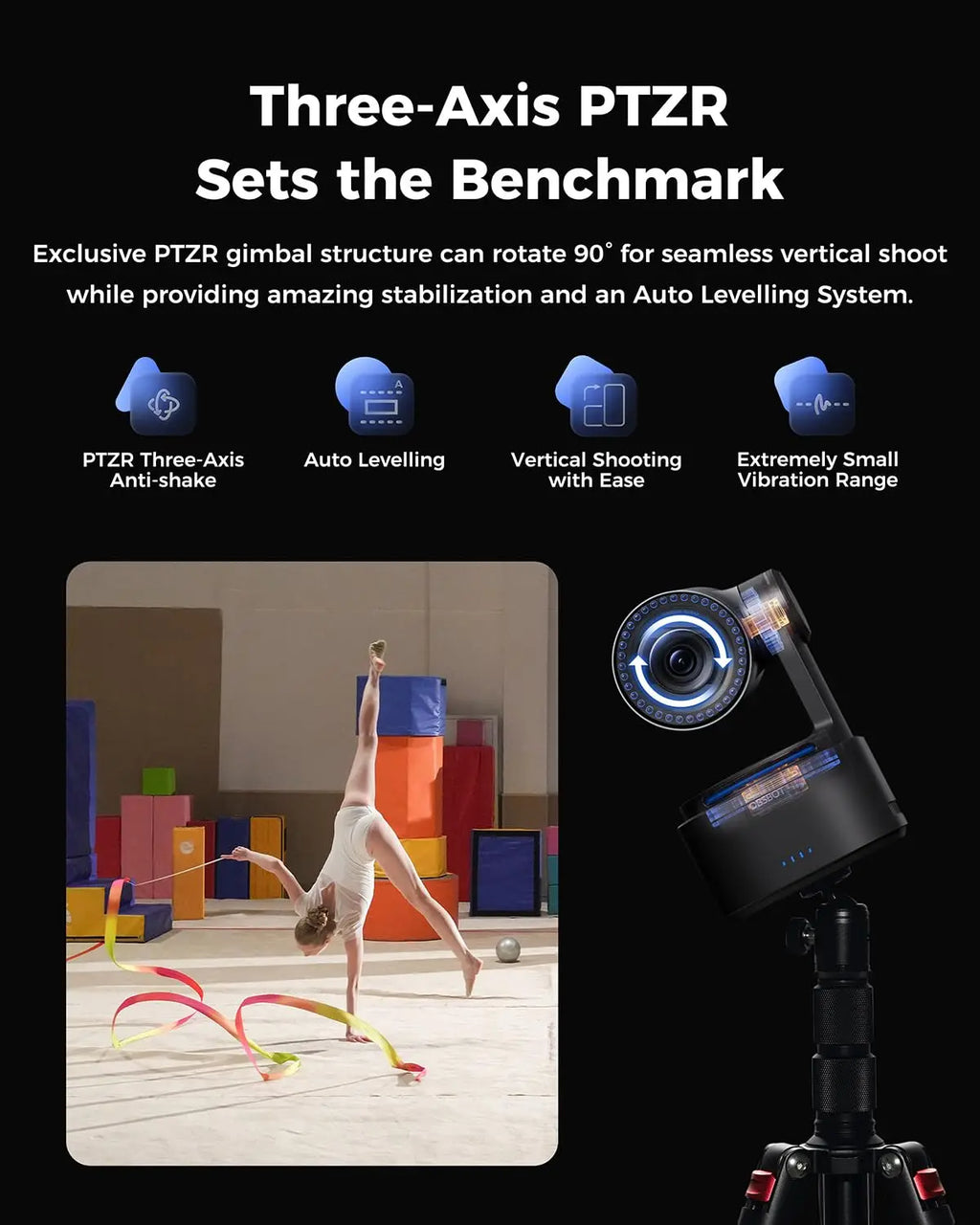 OBSBOT Tail 2 PTZR NDI Camera 4K@60FPS, Pro AI Tracking, 1/1.5" CMOS, 50MP, 5X Optical Zoom, 12X Hybrid Zoom, SDI/HDMI/IP/USB 3.