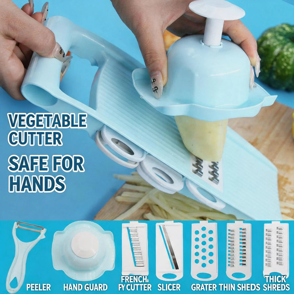 7 in 1 Household Vegetable Cutting Potato Slicer Shredder Multifunctional Fruit Julienne Slicer Grater with Handle Kitchen