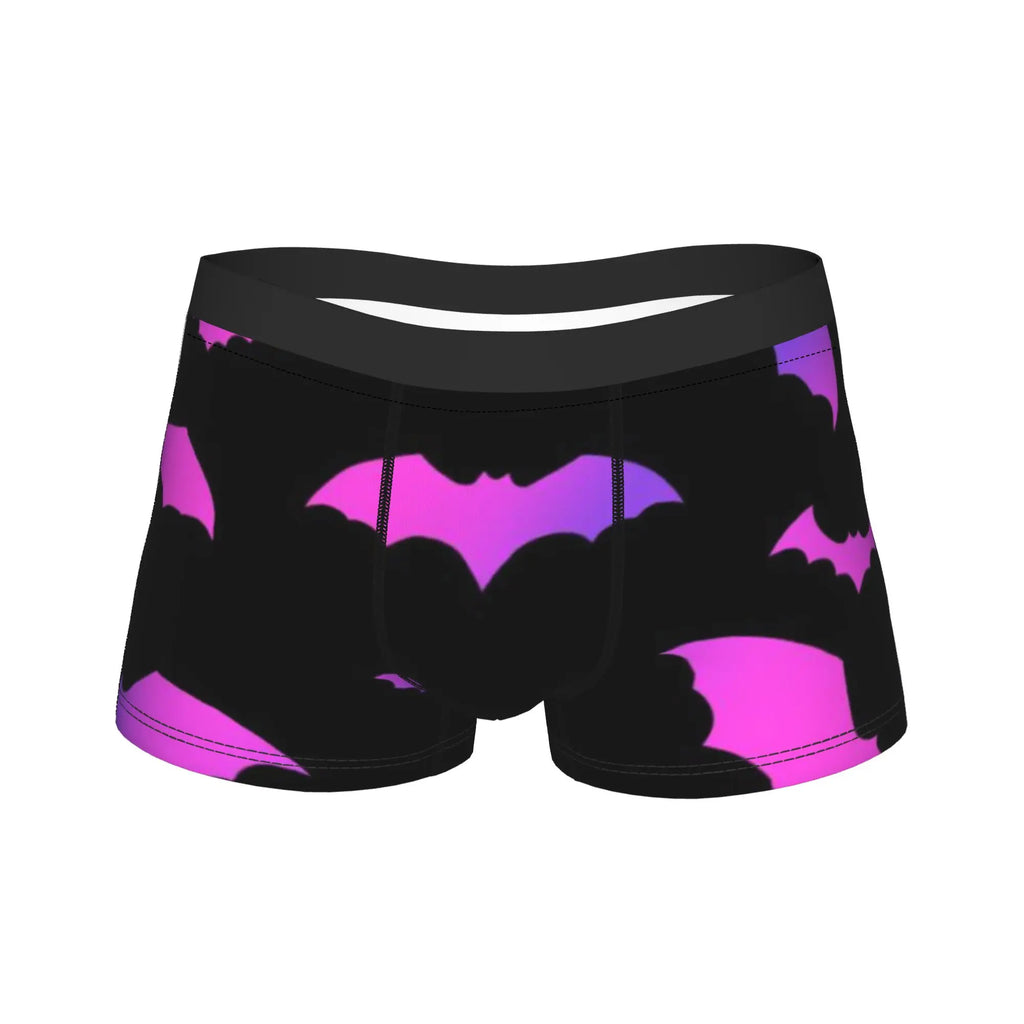 Neon Purple Bat Seamless Pattern  Underpants Breathbale Panties Man Underwear Print Shorts Boxer Briefs