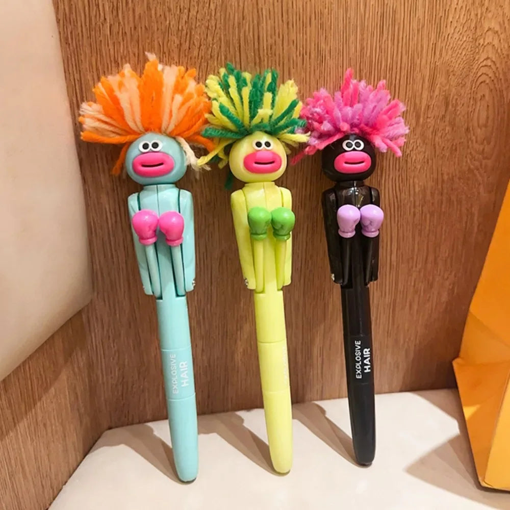 Hair-fried boxing pen creative decompression cartoon ballpoint pen student high value gel pen cutetoygift.Interactive boxing pen