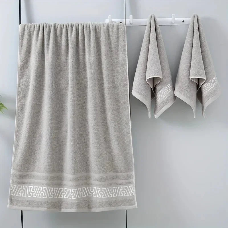 Household Large Face Towel, Absorbent Non Shedding Face Towel, Simple Geometric Striped Face Dry Hair Towel, Travel Towel