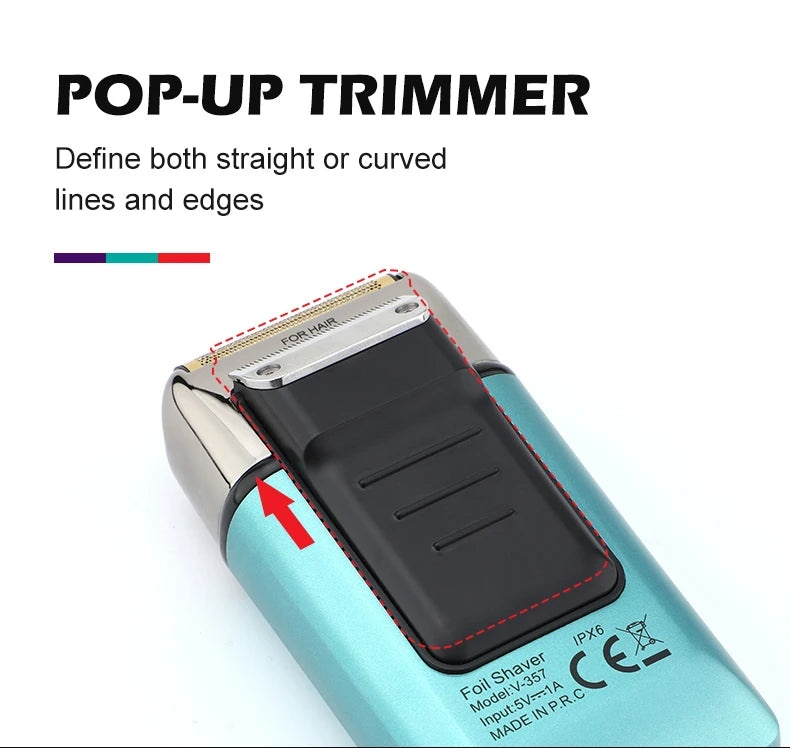 VGR Men's Razor IPX6 Body Wash Professional Intelligent Digital Display Multi-Functional Shaving Sculpting Hair Trimmer V-357
