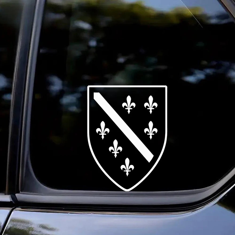 11.5x15cm Bosnia and Herzegovina Bosna Coat of Arms Flag Vinyl Sticker for Cars, Trucks, Motorcycles, Laptops, Windows, Glass