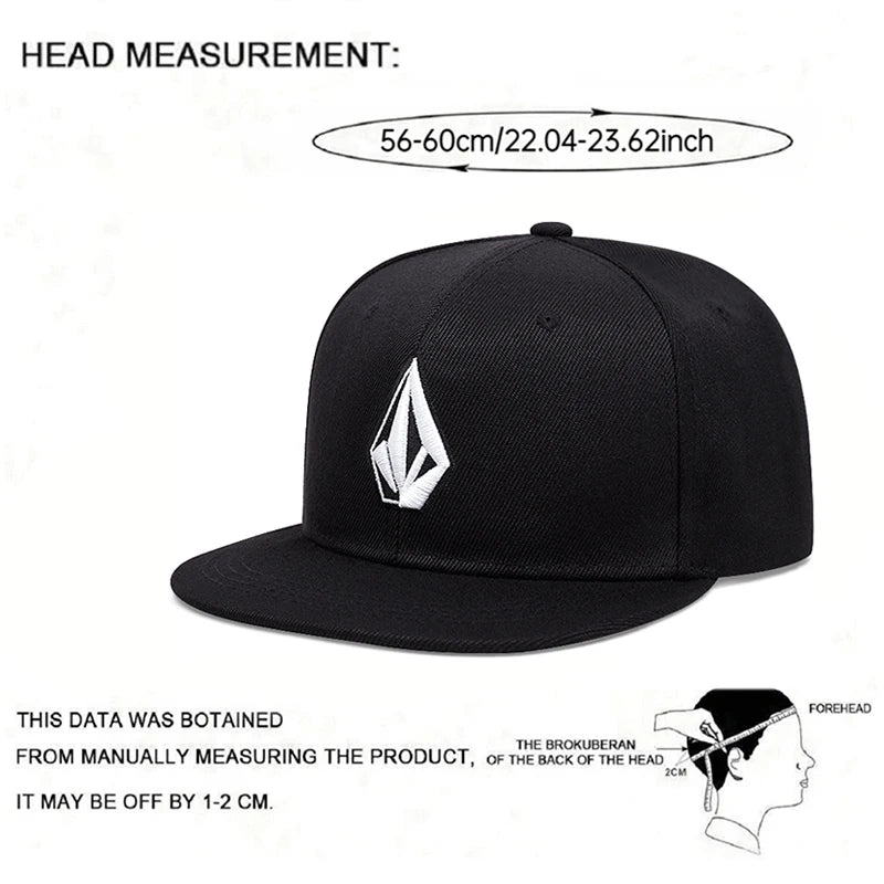 2025 Simple New Flat brimmed Hat with Diamond Embroidery Street Pop Hip Hop Hat Daily Leisure Sunshade Hat Baseball Hat Unisex