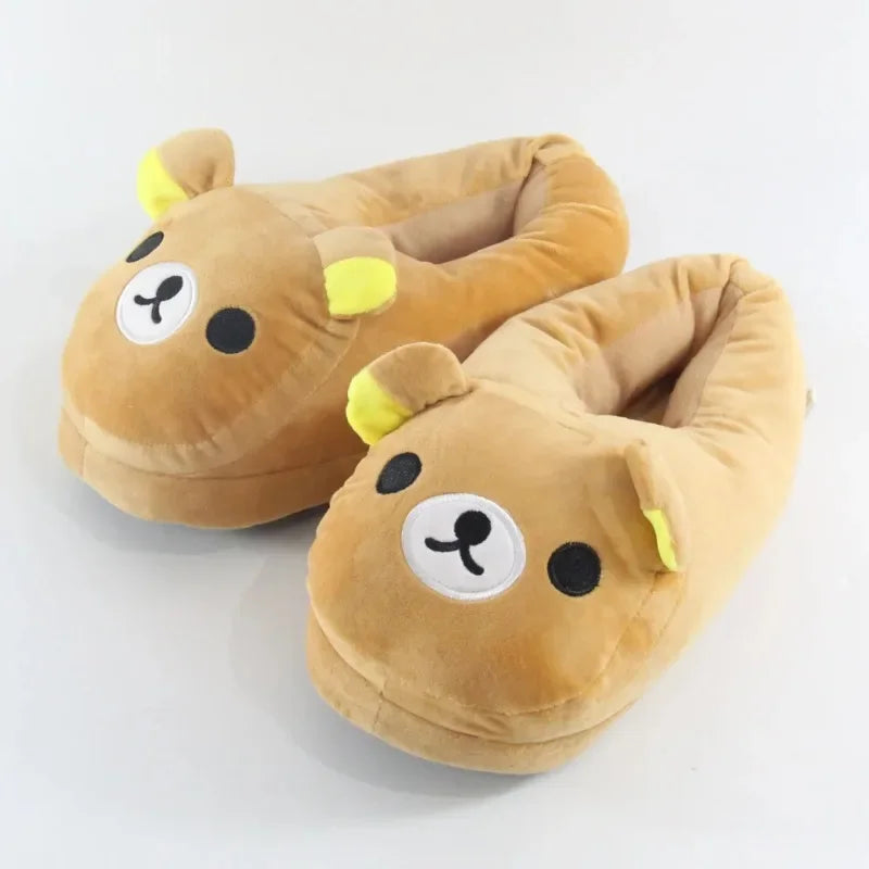 Luxury Winter Bear Cotton Ladies Slippers House Home Cartoon Cute Bear Home Indoor Couple Female Warm Indoor Slipper Casual
