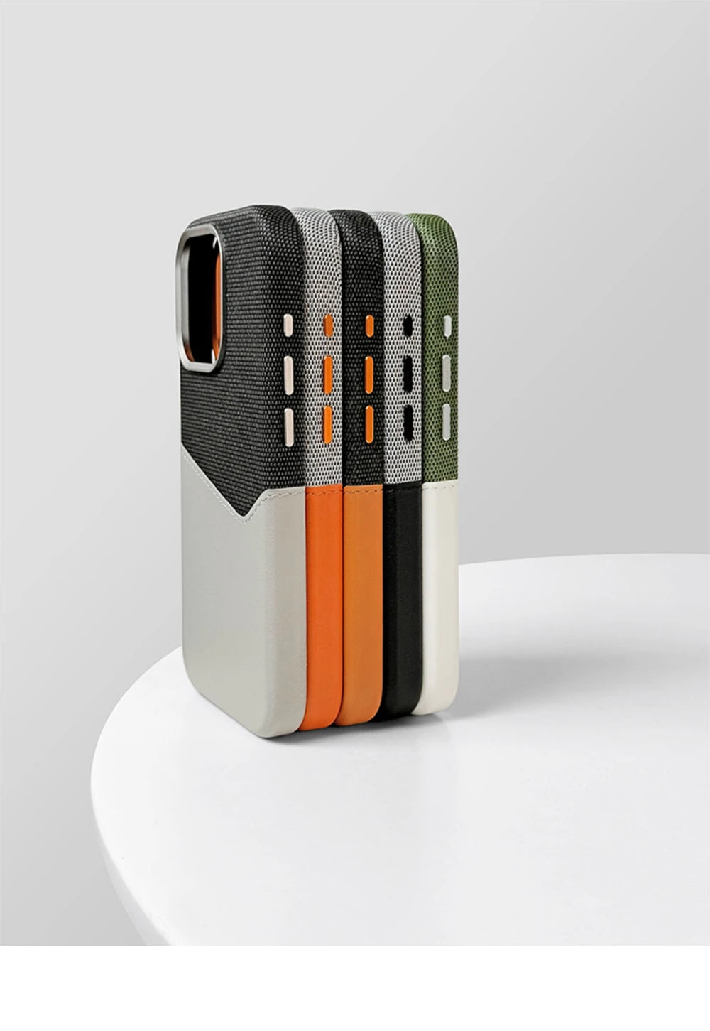 Hit Color Card Holder Leather Case For iPhone 18 17 Pro Max 16 15 14 Plus 13 12 For MagSafe Wireless Charging Alloy Lens Cover