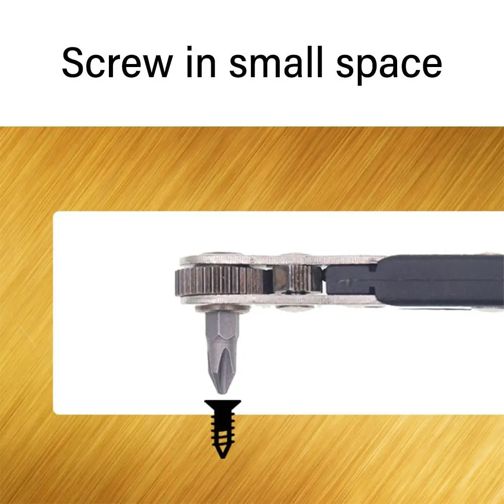 Mini 36-tooth Ratchet Two-way Screwdriver Turning Right Angle Screwdriver For Narrow Small Space Gap L-shaped