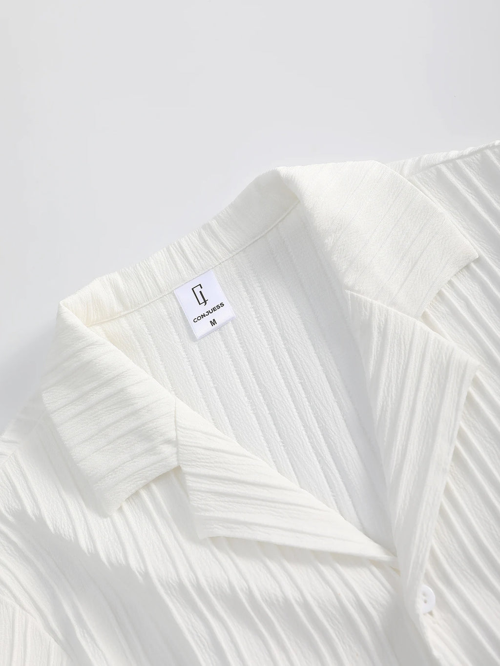 Men's Vertical Striped Texture Cuban Collar Two-Piece Set: Short-Sleeve Button-Up Shirt + Elastic Waist Straight-Leg Pants, Casual Vacation Style Summer Daily Outfit for Men