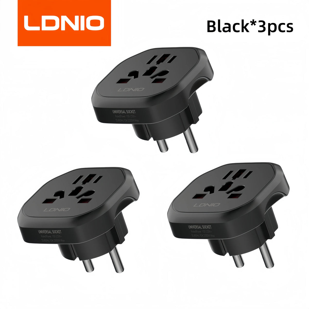 LDNIO Korea EU Plug Adapter 2500W Travel Adapter Converter High Quality Universal Socket AU US UK CN To EU KR 4.8 mm Wall Socket