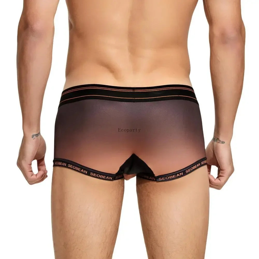 Sexy Low-waist Mens Underwear Boxers Gradient Color Underpants Boxer Shorts Male Panties Boxershorts underwear men boxer hombre