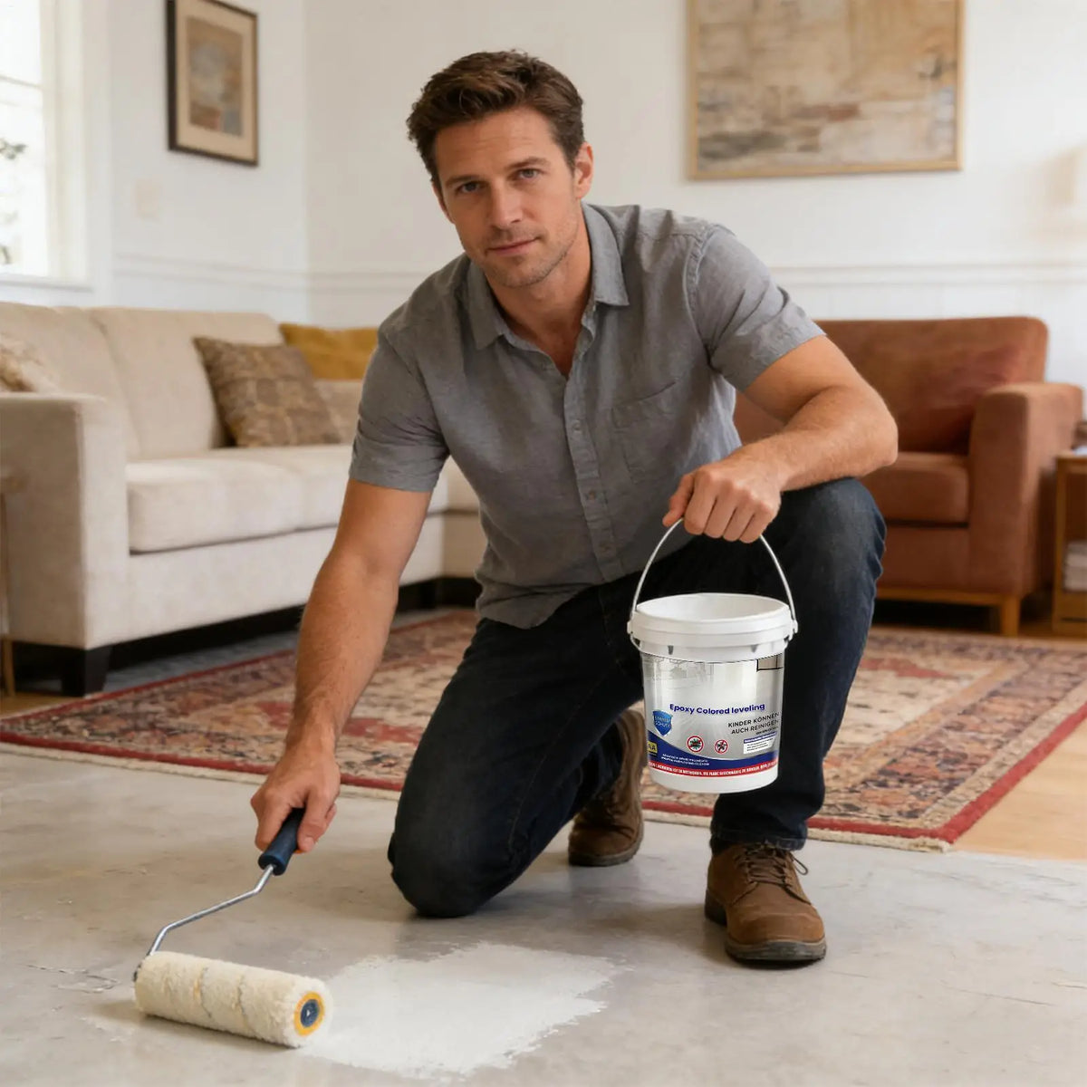 Epoxy Colored Sand Self Leveling Floor Paint Quick Drying Marble Cement Paint Durable Long-lasting Protection Wear Resistance