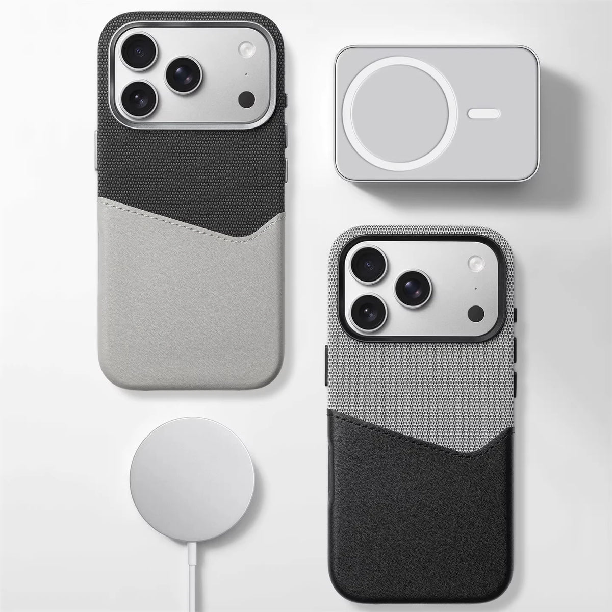 Hit Color Card Holder Leather Case For iPhone 18 17 Pro Max 16 15 14 Plus 13 12 For MagSafe Wireless Charging Alloy Lens Cover