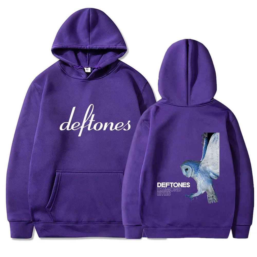 2025 Deftones Hoodie Autumn Winter Casual Loose O-Neck Long Sleeve Hoodie Men Women Fashionable Warm Fleece Sweatshirts Unisex