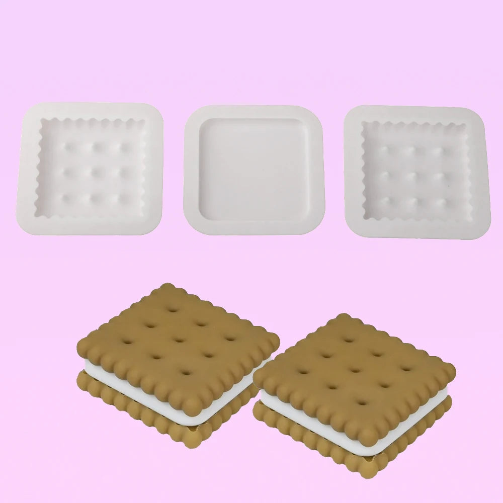 Moldes de silicone para bolachas, chocolates ou bolos em forma de coração, quadrado ou retangular, utensílios de cozinha para pastelaria e sobremesas