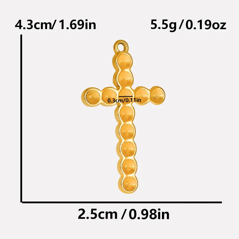 6pcs/Mix Classic Gold/Silver Color Heart Shaped Cross Irregular Shaped Pendant Stainless Steel Diy Women Necklace Accessories
