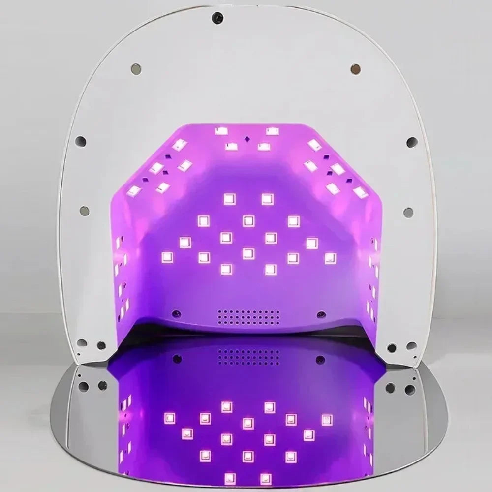 96W Mirror Reflective Nail Lamp with Metal Pad Cordless Manicure Dryer Wireless UV Light for Nails Rechargeable Nail UV LED Lamp